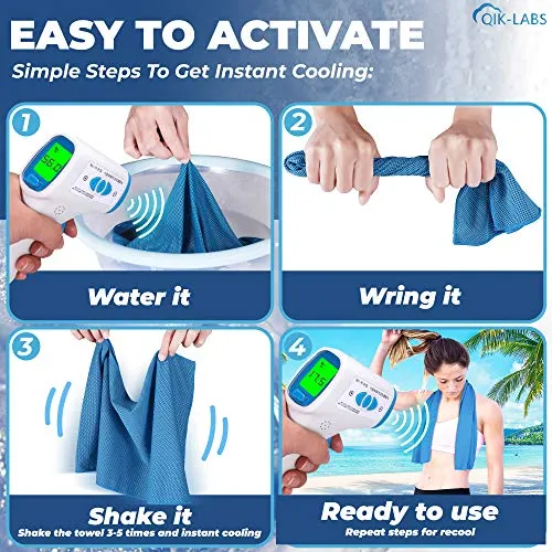4pc Cooling Towel, Cool Towel, Gym Towels, Cold Towel, Cooling Towels for neck, Ice Towel Cooling Blanket, Cooling neck wrap ,Gym Towel, Sweat towel, Cool Towel for Instant Cooling relief, Men Women