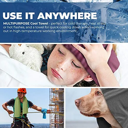 4pc Cooling Towel, Cool Towel, Gym Towels, Cold Towel, Cooling Towels for neck, Ice Towel Cooling Blanket, Cooling neck wrap ,Gym Towel, Sweat towel, Cool Towel for Instant Cooling relief, Men Women