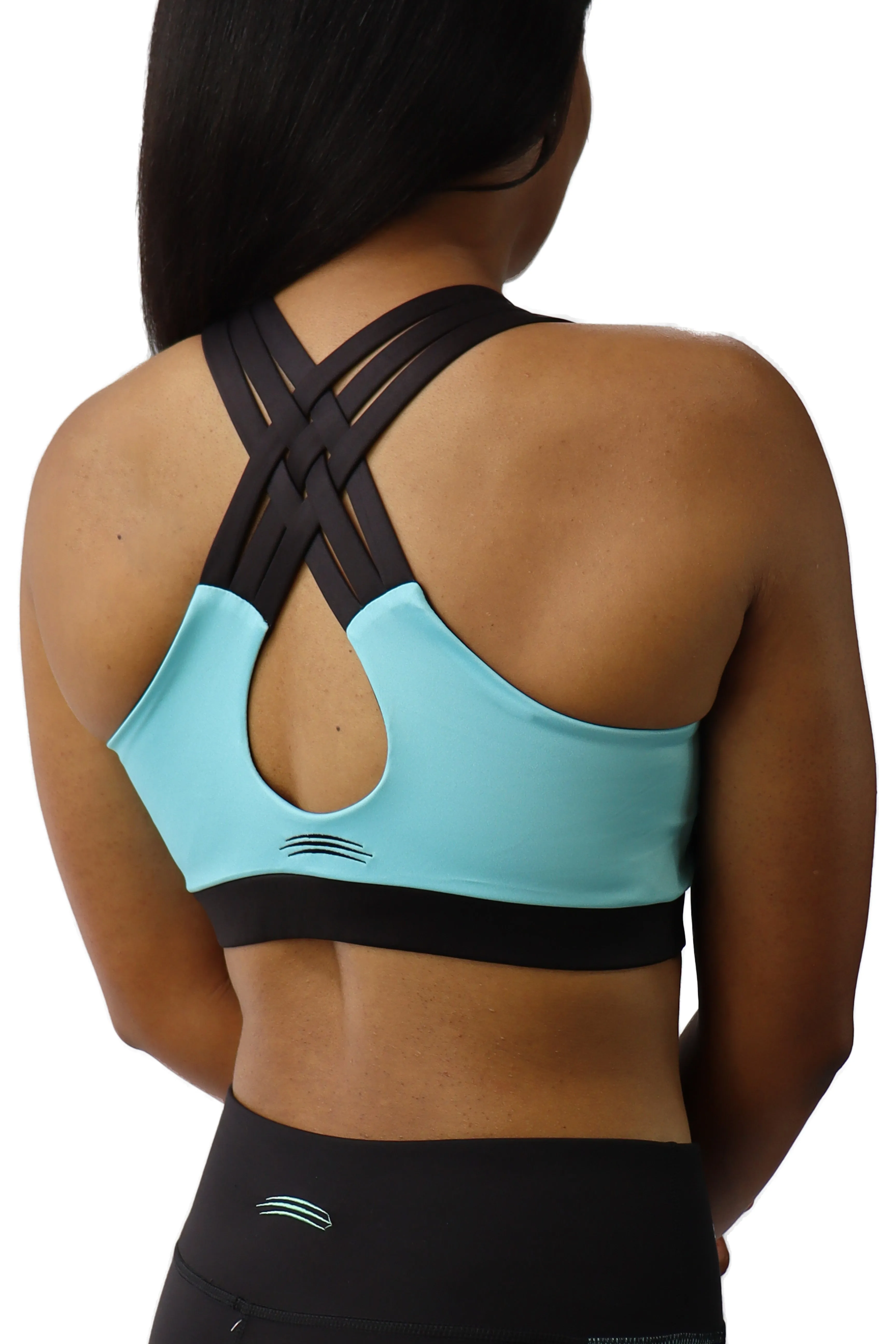 5007 - Bend Inspired Women's Criss Cross Back Bra/ Teal - FINAL SALE