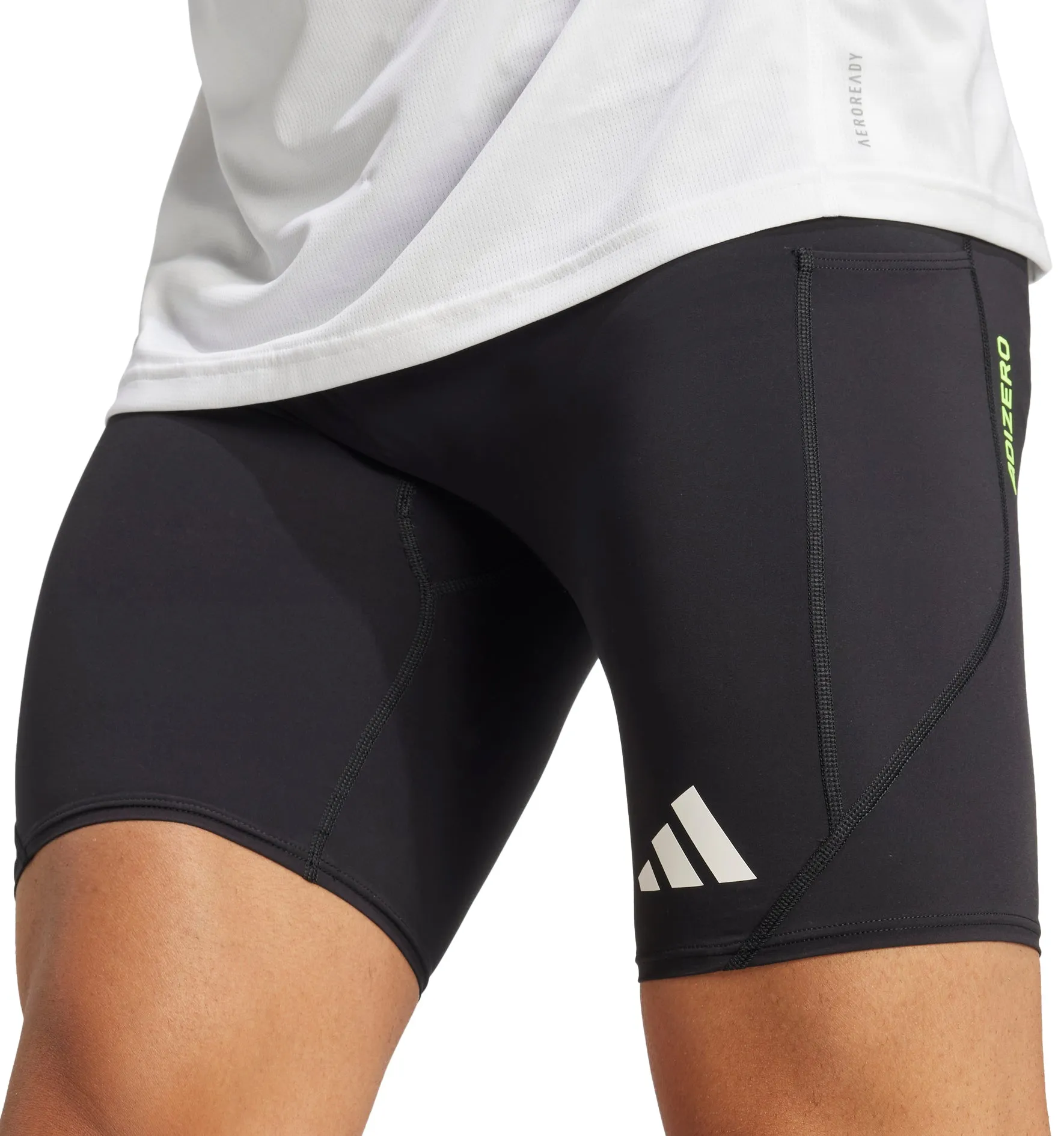 adidas Adizero Mens Short Running Tights - Black