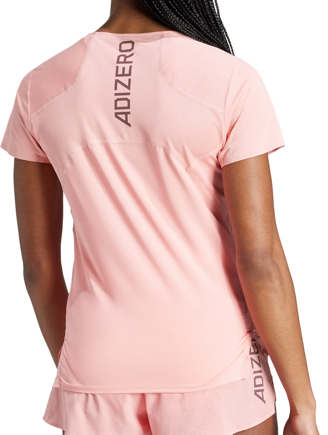 adidas Adizero Short Sleeve Womens Running Top - Pink