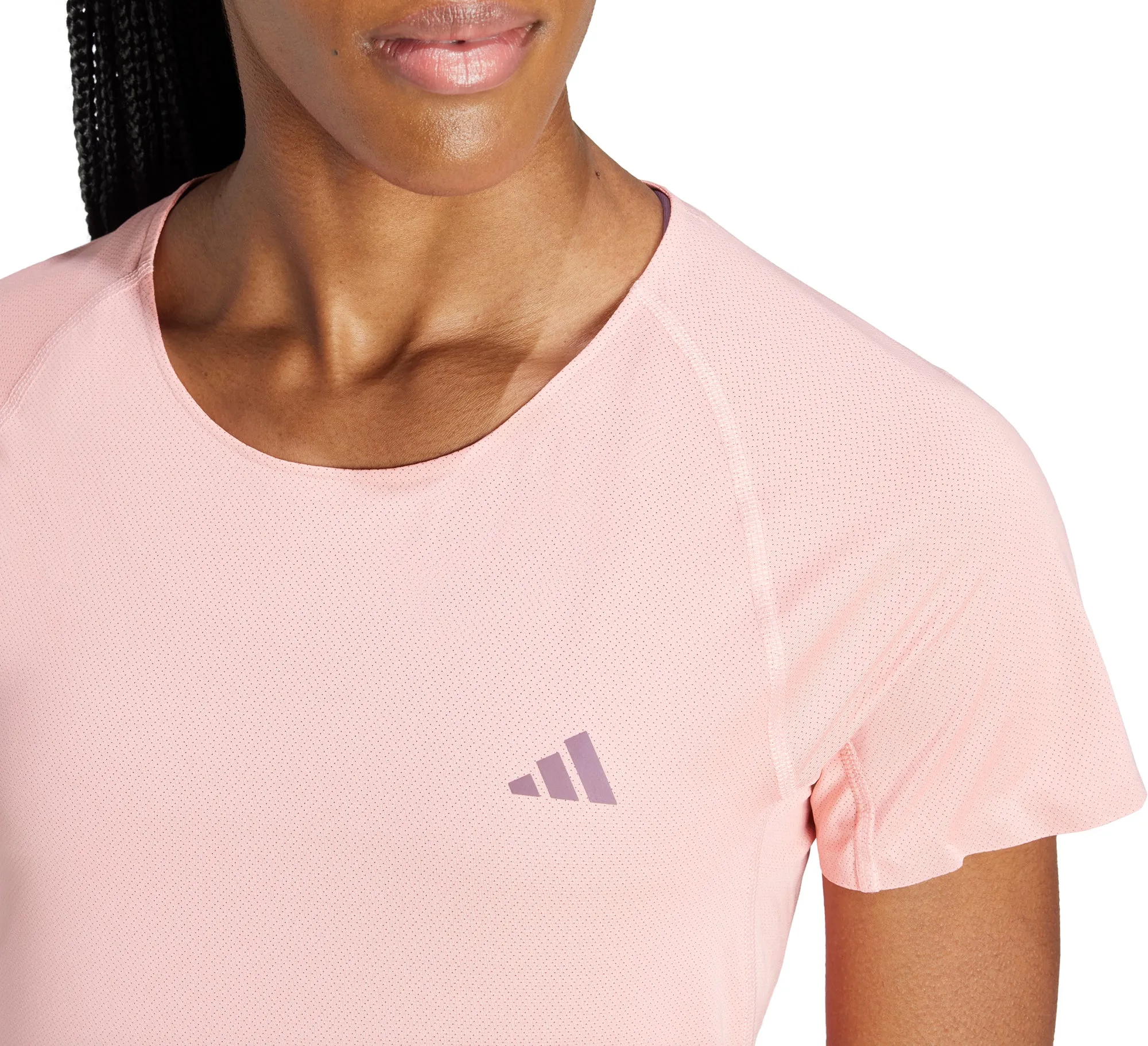 adidas Adizero Short Sleeve Womens Running Top - Pink