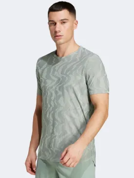 Adidas Ultimate Running Engineered Climacool   Men Running T-Shirt Silver Green