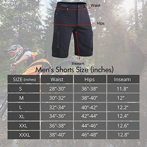 Ally Mens MTB Mountain Bike Short Bicycle Cycling Biking Riding Shorts Cycle Wear Relaxed Loose-fit