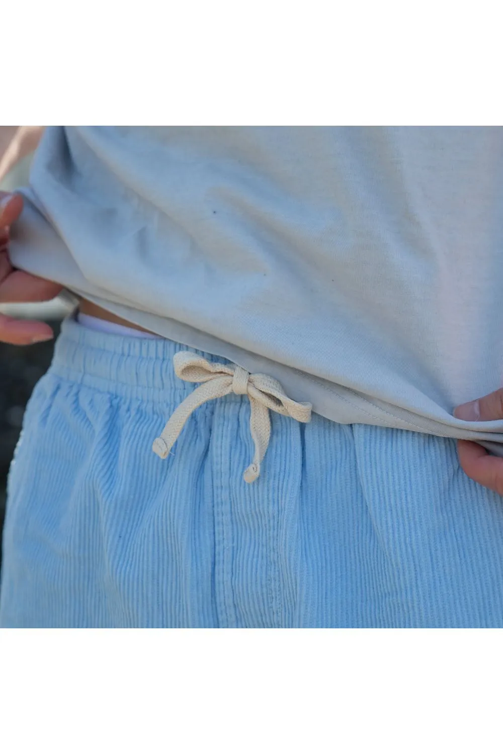 BamBooBay Chill Cord Shorts Light Blue