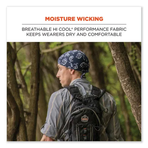 Chill-its 6615 High-performance Bandana Doo Rag With Terry Cloth Sweatband, One Size, Black, Ships In 1-3 Business Days