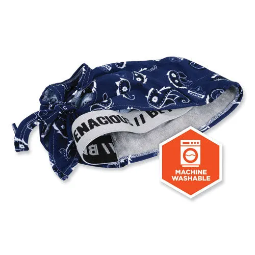 Chill-its 6615 High-performance Bandana Doo Rag W/terry Cloth Sweatband, One Size, Navy Western, Ships In 1-3 Business Days