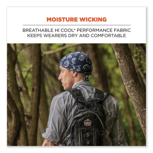 Chill-its 6615 High-performance Bandana Doo Rag W/terry Cloth Sweatband, One Size, Navy Western, Ships In 1-3 Business Days
