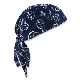 Chill-its 6615 High-performance Bandana Doo Rag W/terry Cloth Sweatband, One Size, Navy Western, Ships In 1-3 Business Days
