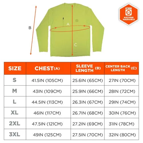 Chill-its 6689 Cooling Long Sleeve Sun Shirt With Uv Protection, 3x-large, Lime, Ships In 1-3 Business Days