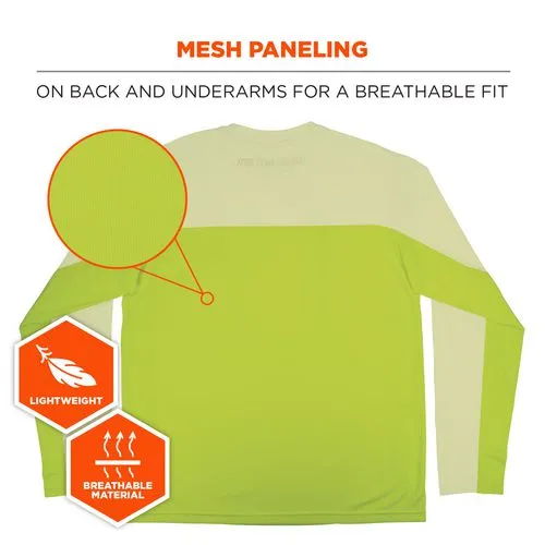 Chill-its 6689 Cooling Long Sleeve Sun Shirt With Uv Protection, 3x-large, Lime, Ships In 1-3 Business Days