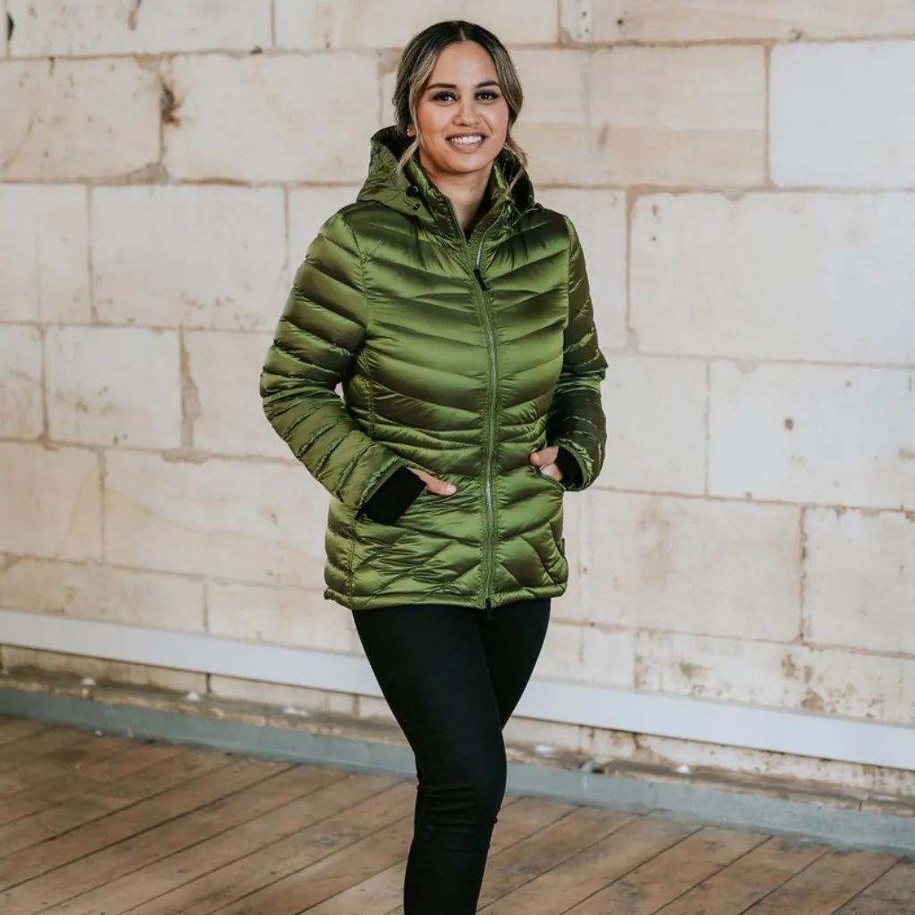 Cushla Women's 90/10 Packable Down Jacket - Avocado