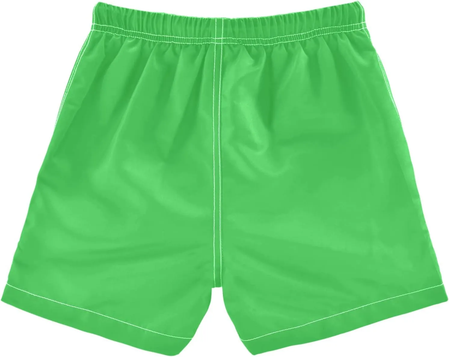 DOMIKING Neon Green Boys' Swim Trunks Mesh Lining Toddler Swim Shorts Quick Dry for Kids Adjustable Waist 2T-16