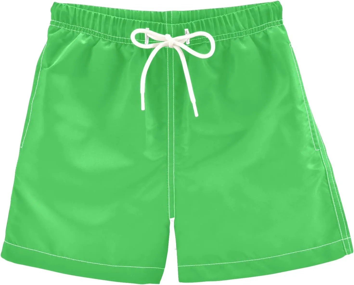 DOMIKING Neon Green Boys' Swim Trunks Mesh Lining Toddler Swim Shorts Quick Dry for Kids Adjustable Waist 2T-16