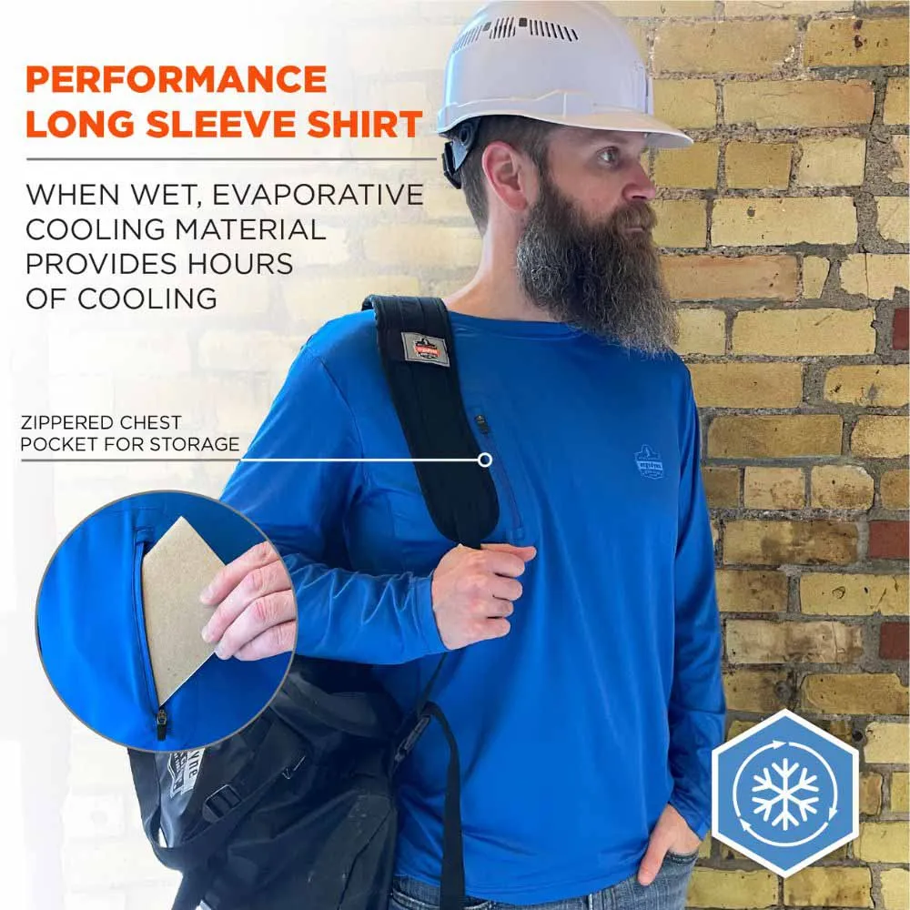 Ergodyne 12152 6689 S Blue Cooling Long Sleeve Sun Shirt with UV Protection
