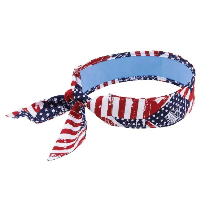 Ergodyne Chill-Its 6700CT Evaporative Cooling Bandana Headband - Stars and Stripes