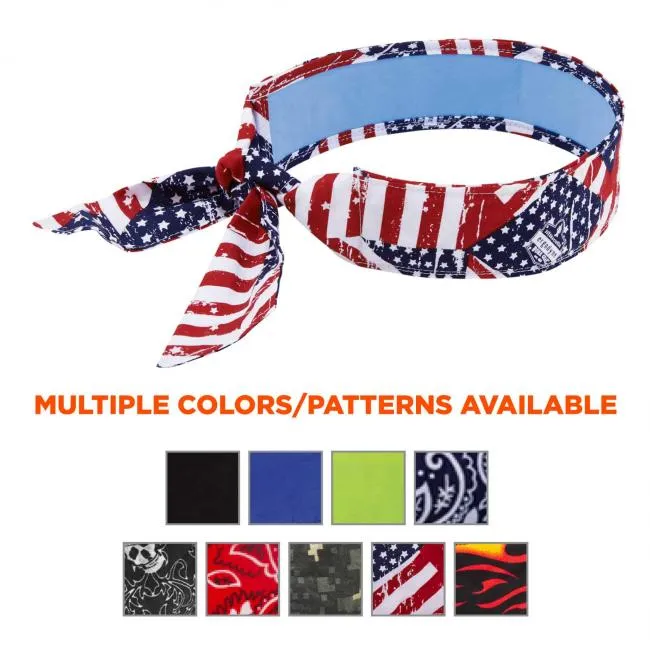 Ergodyne Chill-Its 6700CT Evaporative Cooling Bandana Headband - Stars and Stripes