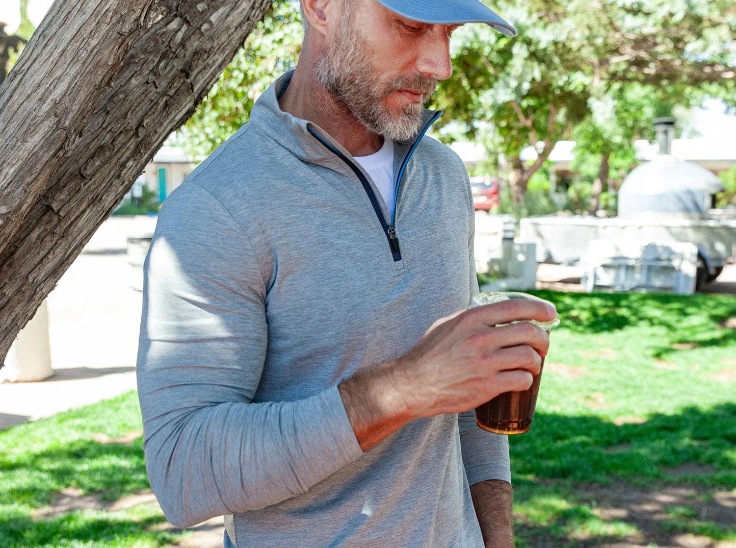 Feather Performance Pullover - Heather Gray