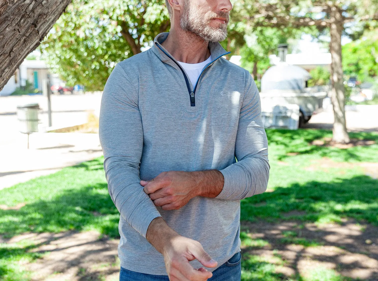 Feather Performance Pullover - Heather Gray