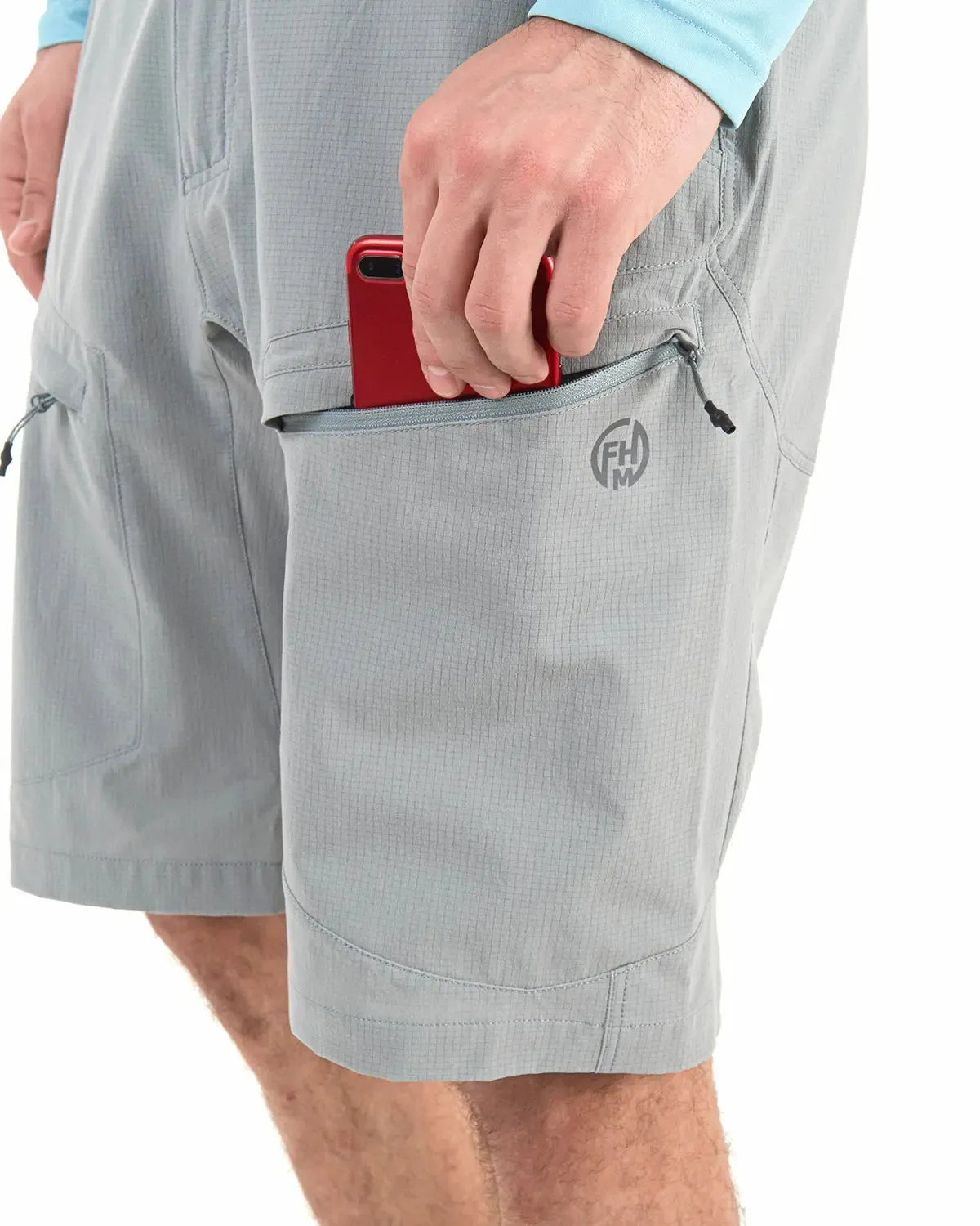 FHM Flow Hiking Shorts UV Protection Light Grey UPF 50 