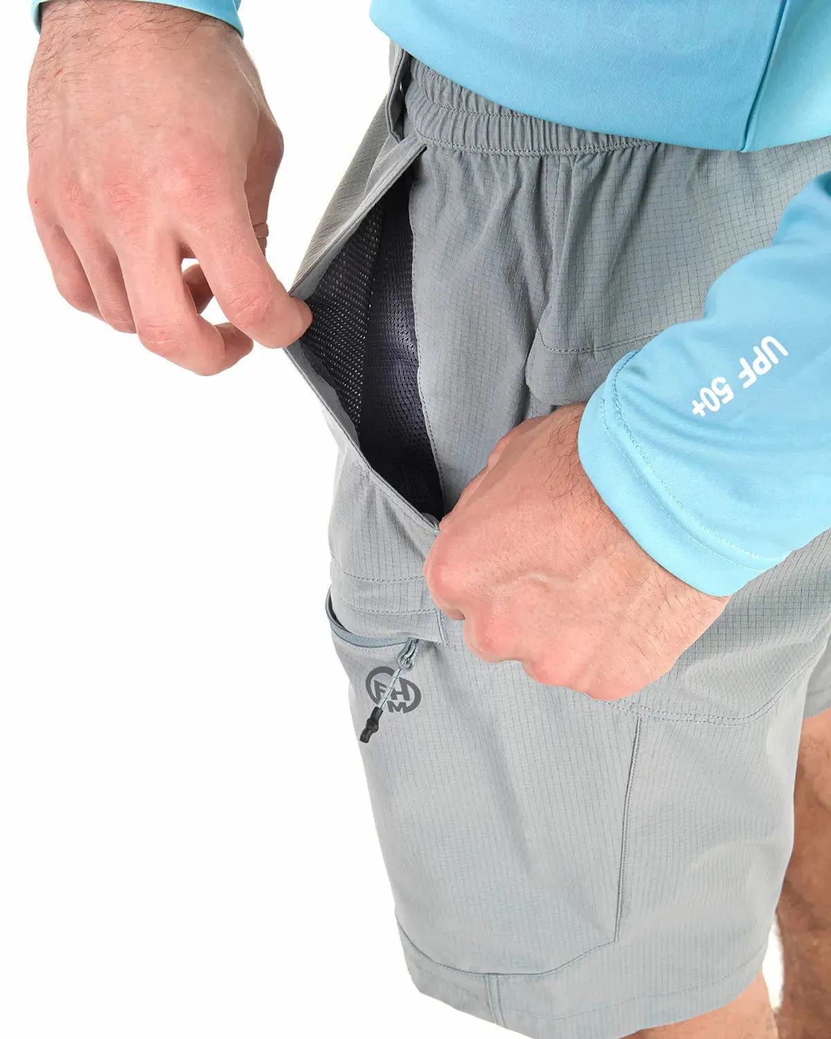 FHM Flow Hiking Shorts UV Protection Light Grey UPF 50 