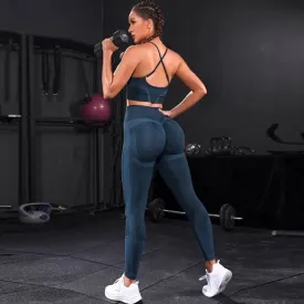 High-Waisted Yoga Set with Sports Bra and Leggings