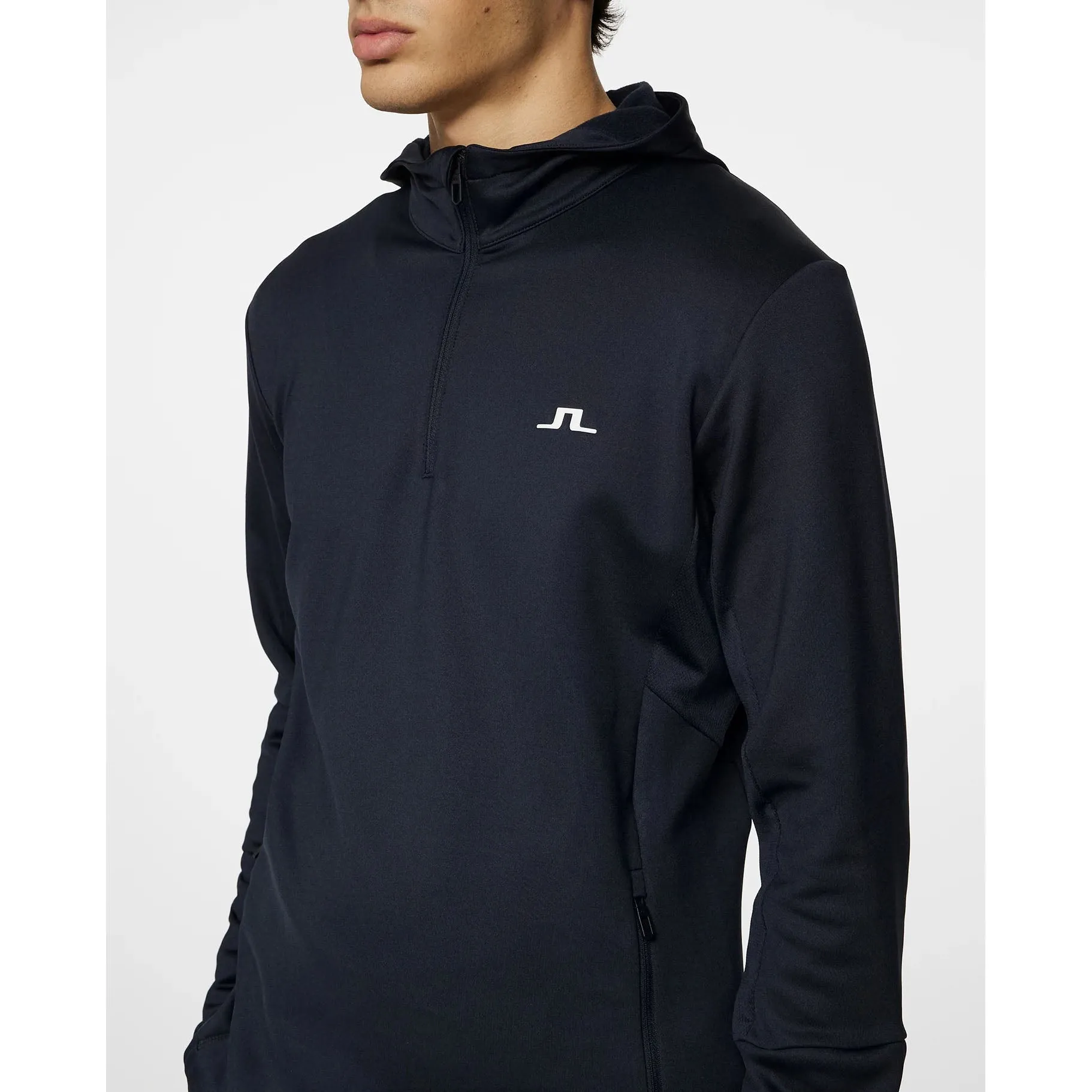 J.Lindeberg Aerial Quarter Zip Hoodie - JL Navy