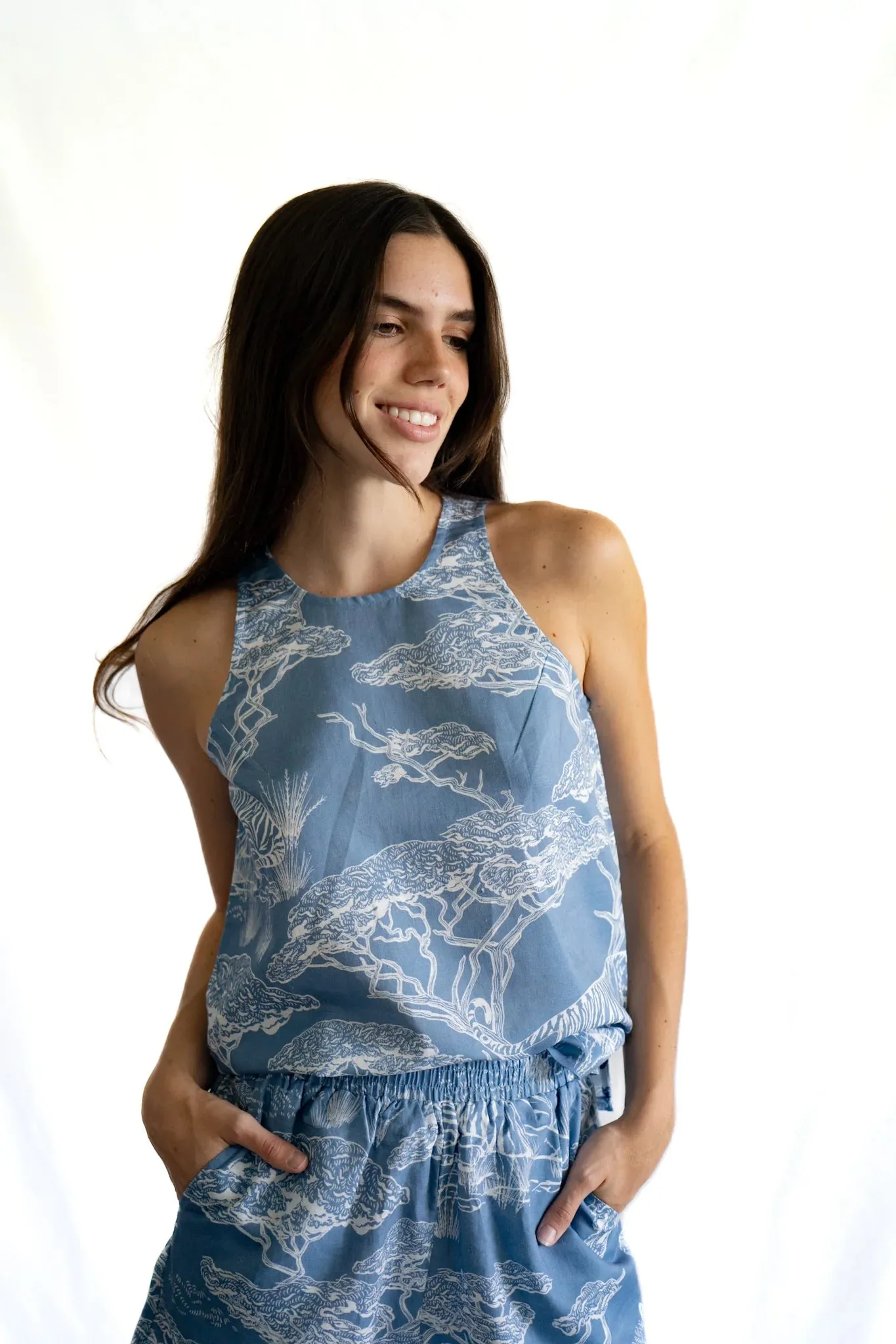 Light Blue Safari Tank Top