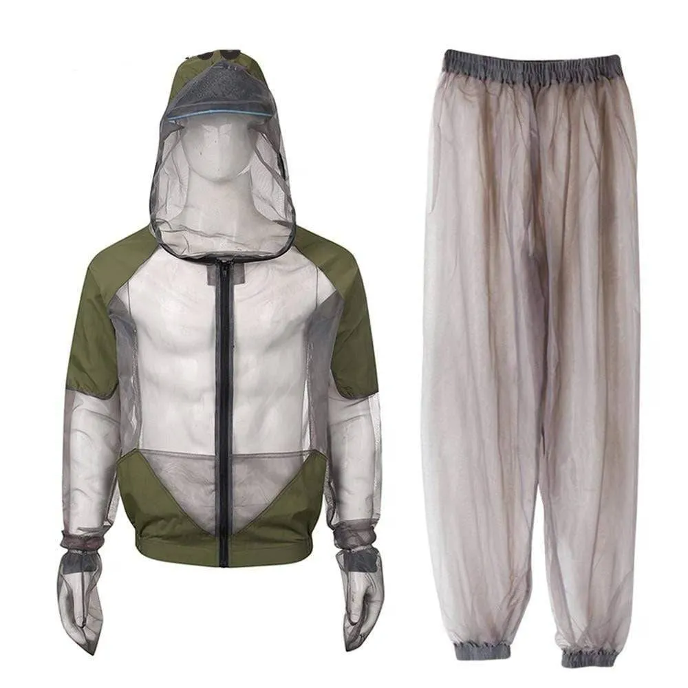 Lightweight Anti-Mosquito Hooded Suit for Hiking, Breathable Mesh Fabric