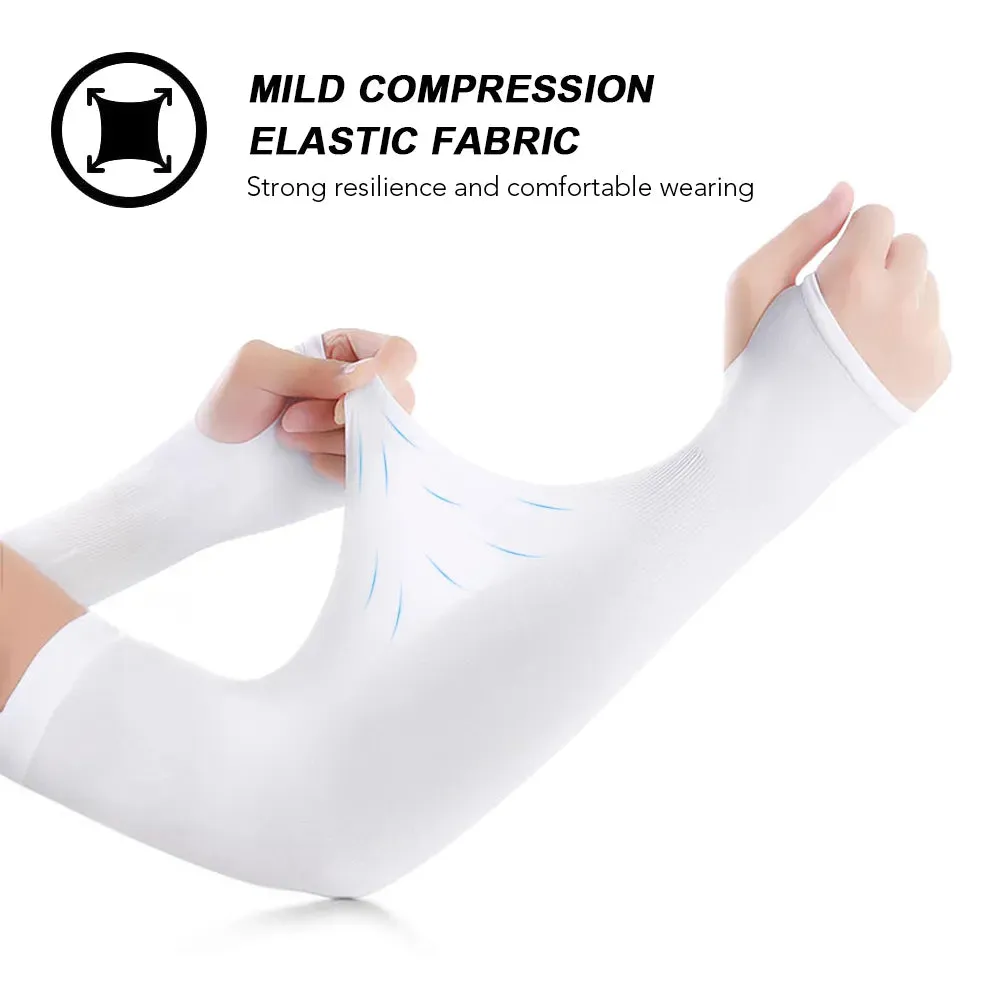 Lixada Cooling Arm Sleeves Men Women UV Sun Protection Long Arms Sleeves Cover for Cycling Running Golfing Football Basketball