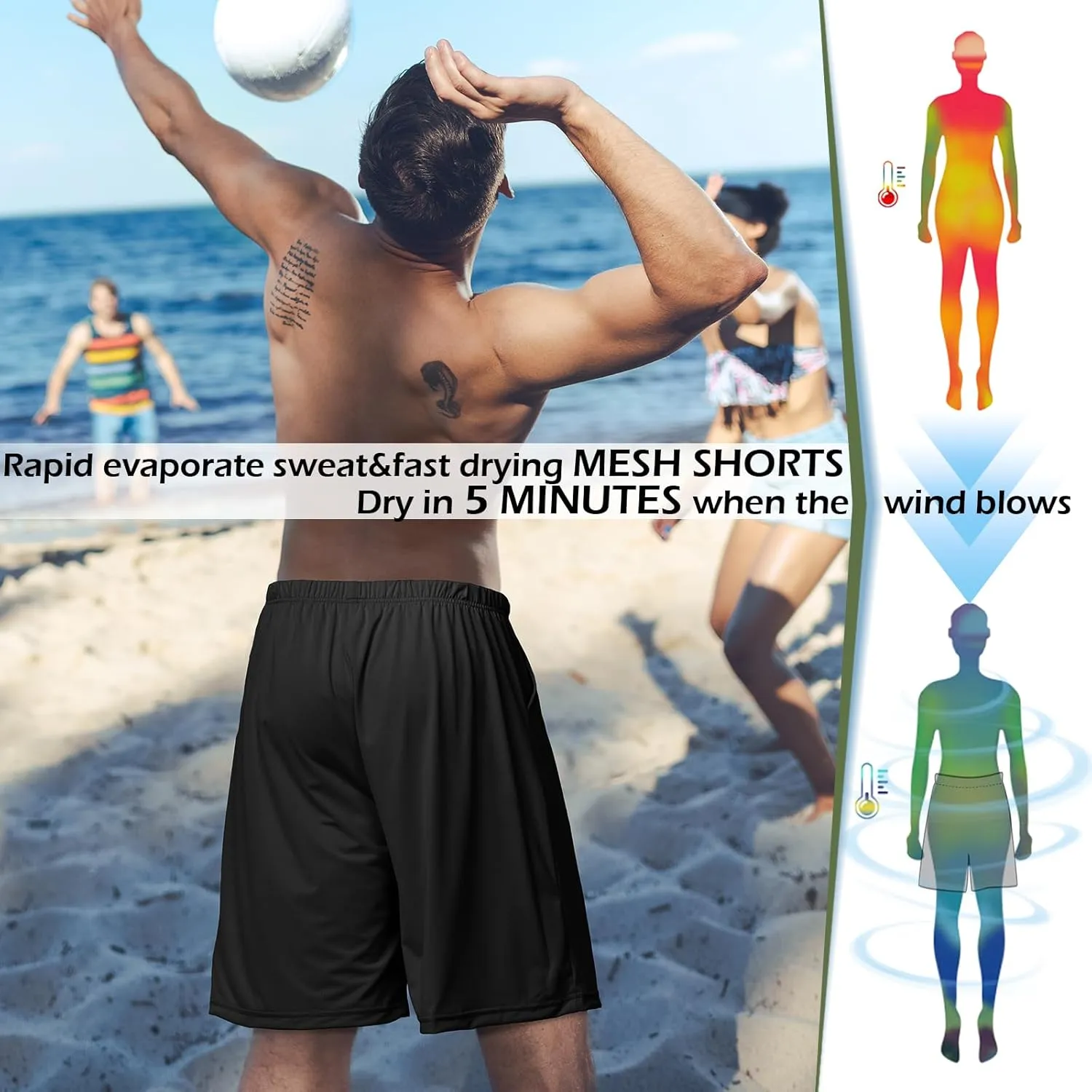 Mens Athletic Running Shorts 2 Pack Quick Dry with Pocket Gym Workout Shorts for Men Swim Trunks Board Pajama
