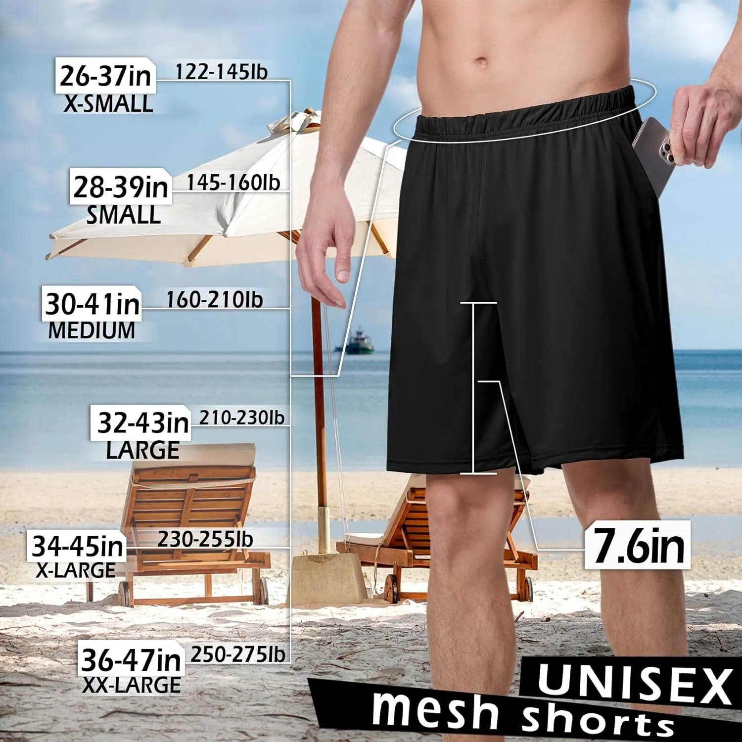 Mens Athletic Running Shorts 2 Pack Quick Dry with Pocket Gym Workout Shorts for Men Swim Trunks Board Pajama