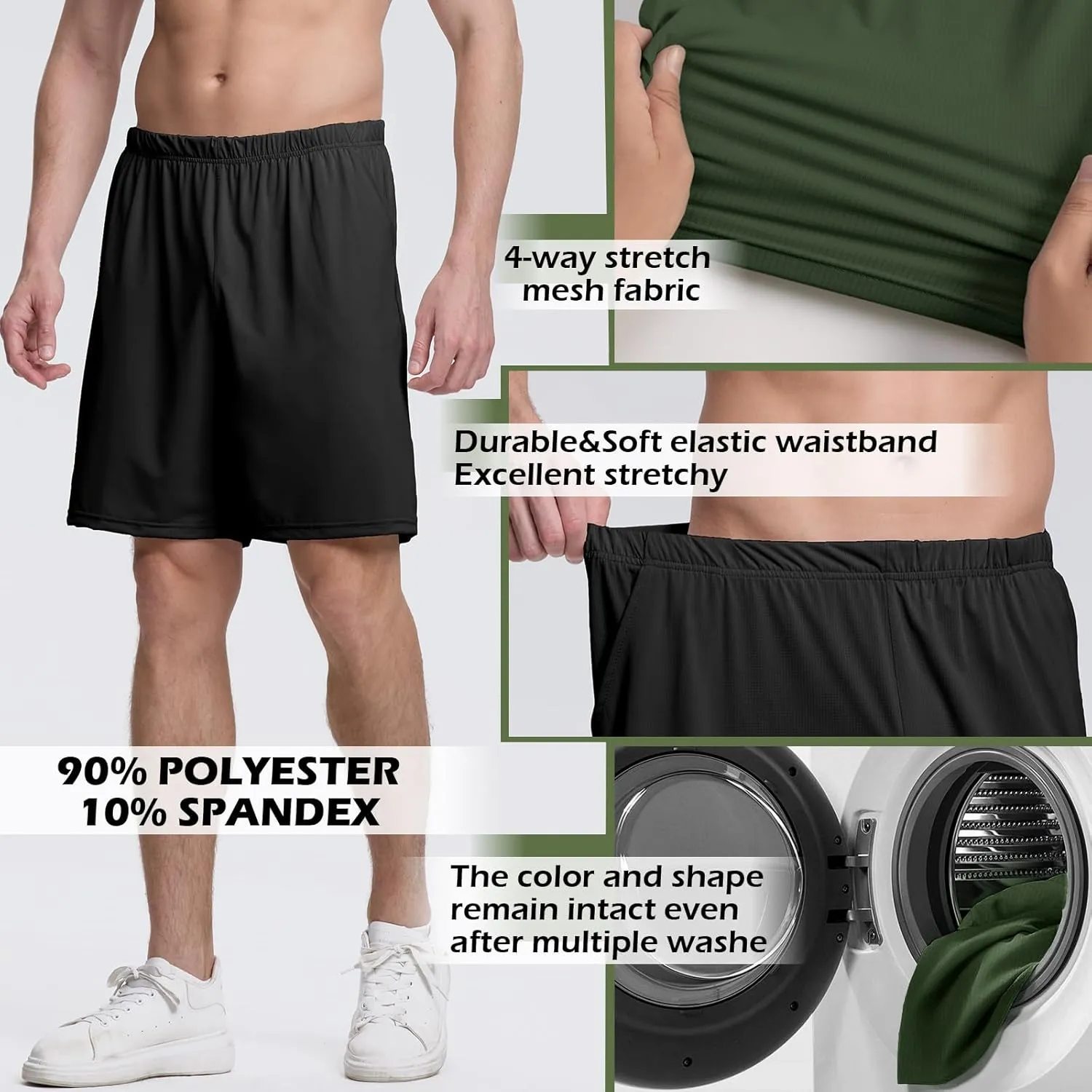 Mens Athletic Running Shorts 2 Pack Quick Dry with Pocket Gym Workout Shorts for Men Swim Trunks Board Pajama