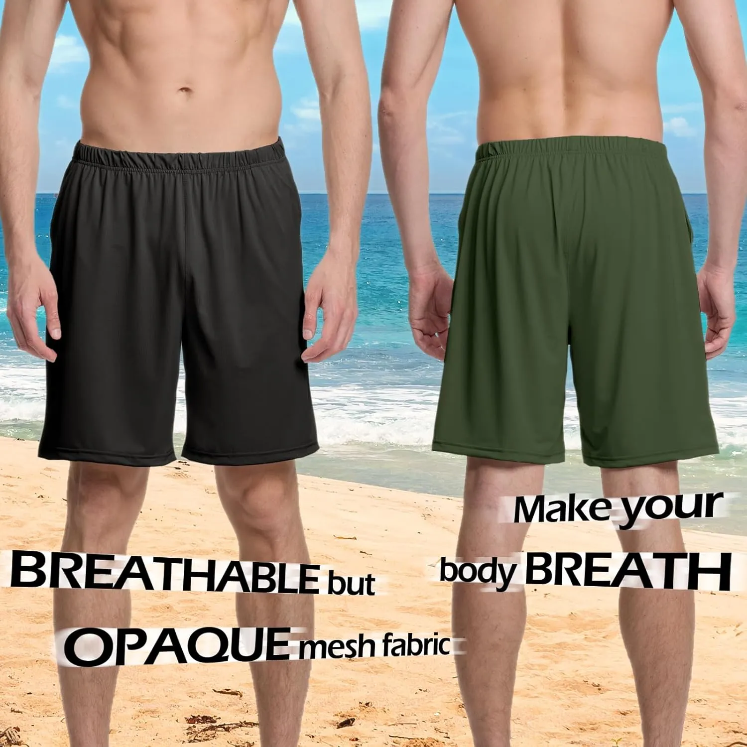 Mens Athletic Running Shorts 2 Pack Quick Dry with Pocket Gym Workout Shorts for Men Swim Trunks Board Pajama