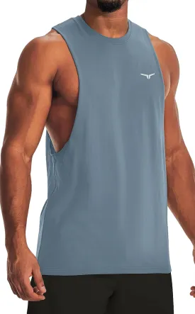 Men's Belief Drop Arm Tank Top Sleeveless Muscle T Shirts Gym Workout Stringers