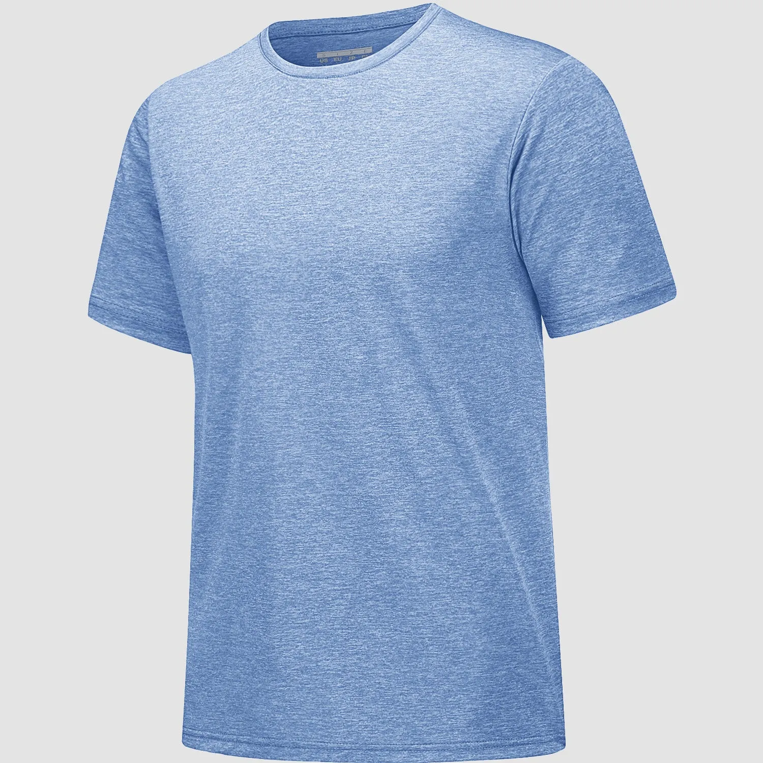 Men's Tag Free Crewneck Moisture Wicking Running Gym Wokout Fitness Athletic Tee Shirt