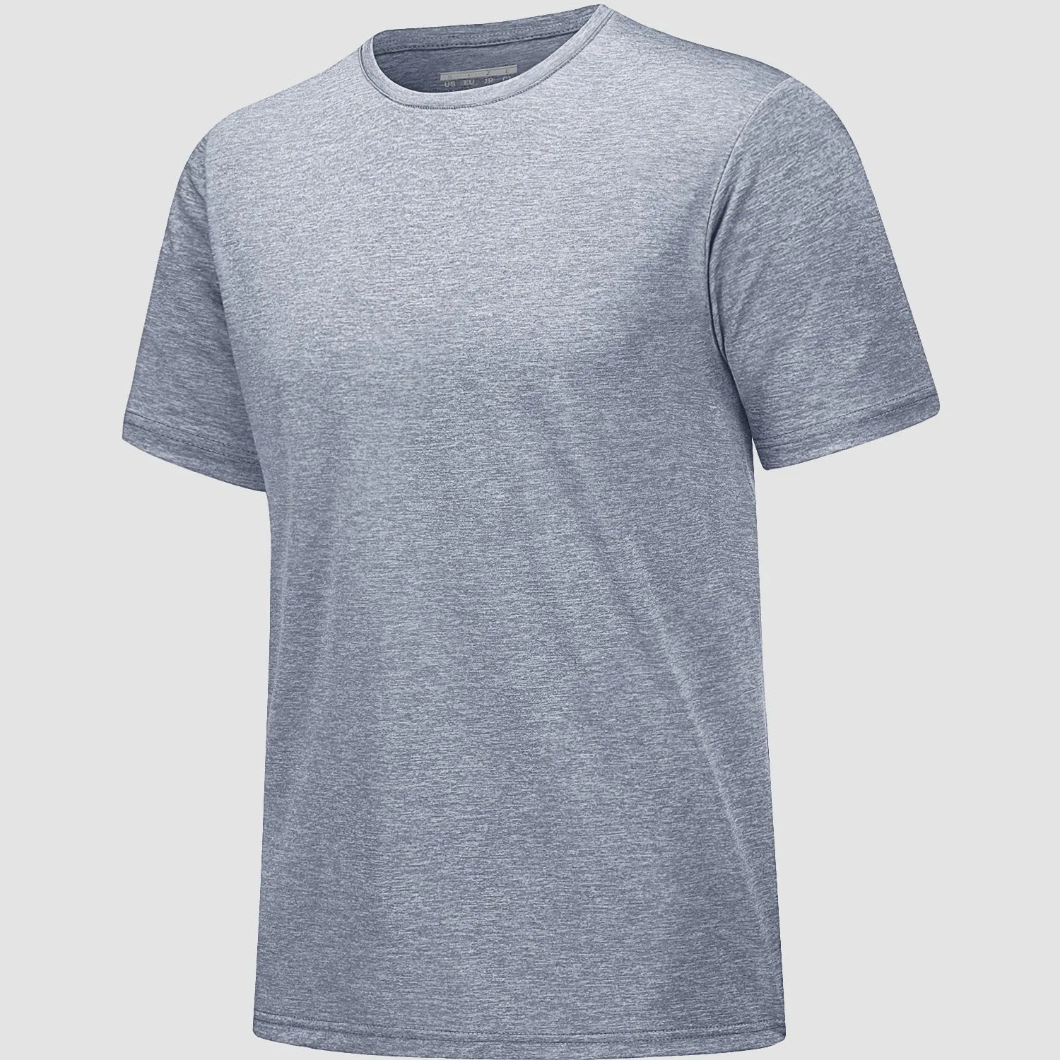 Men's Tag Free Crewneck Moisture Wicking Running Gym Wokout Fitness Athletic Tee Shirt