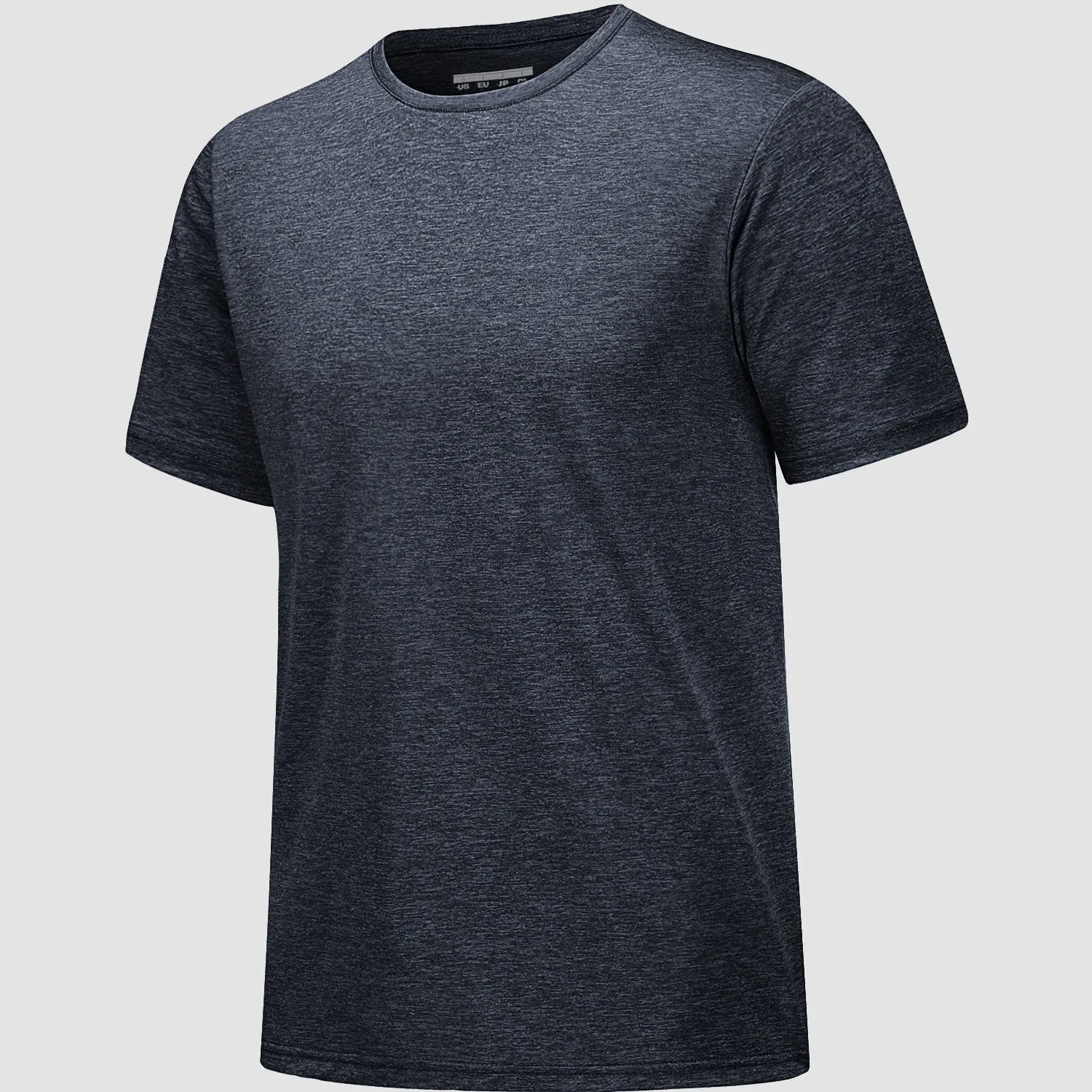 Men's Tag Free Crewneck Moisture Wicking Running Gym Wokout Fitness Athletic Tee Shirt