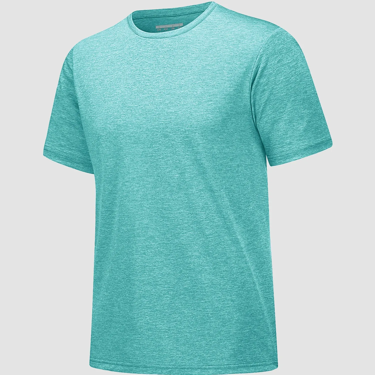 Men's Tag Free Crewneck Moisture Wicking Running Gym Wokout Fitness Athletic Tee Shirt