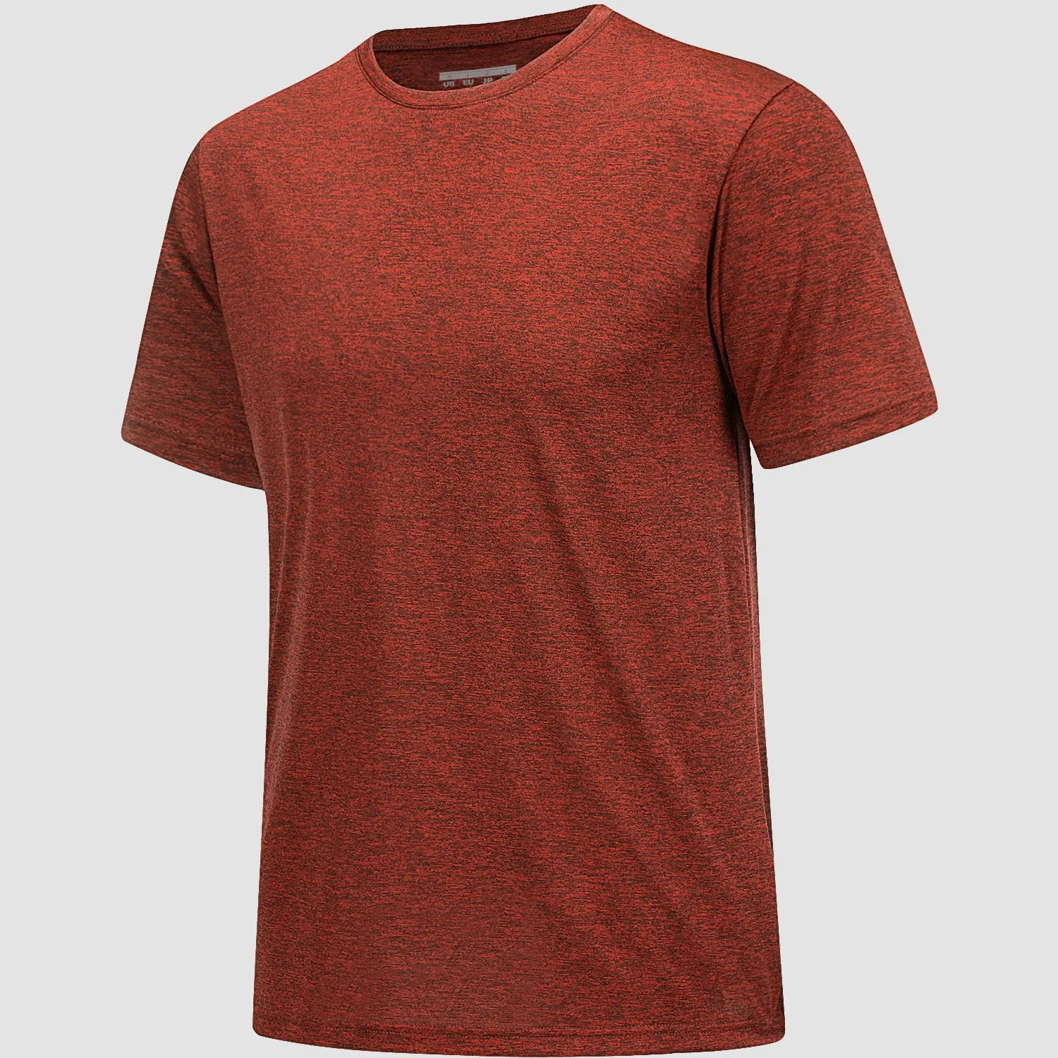 Men's Tag Free Crewneck Moisture Wicking Running Gym Wokout Fitness Athletic Tee Shirt