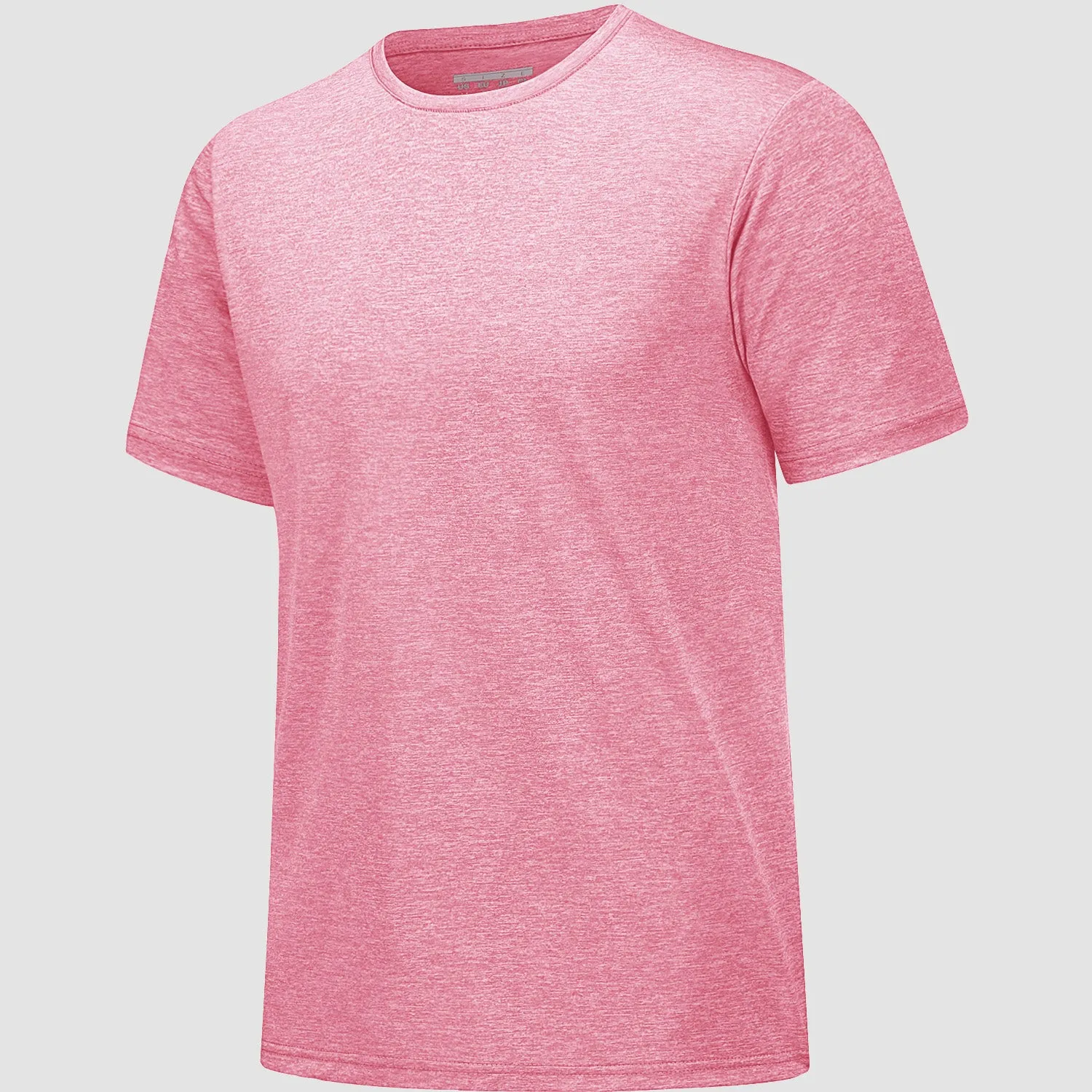 Men's Tag Free Crewneck Moisture Wicking Running Gym Wokout Fitness Athletic Tee Shirt