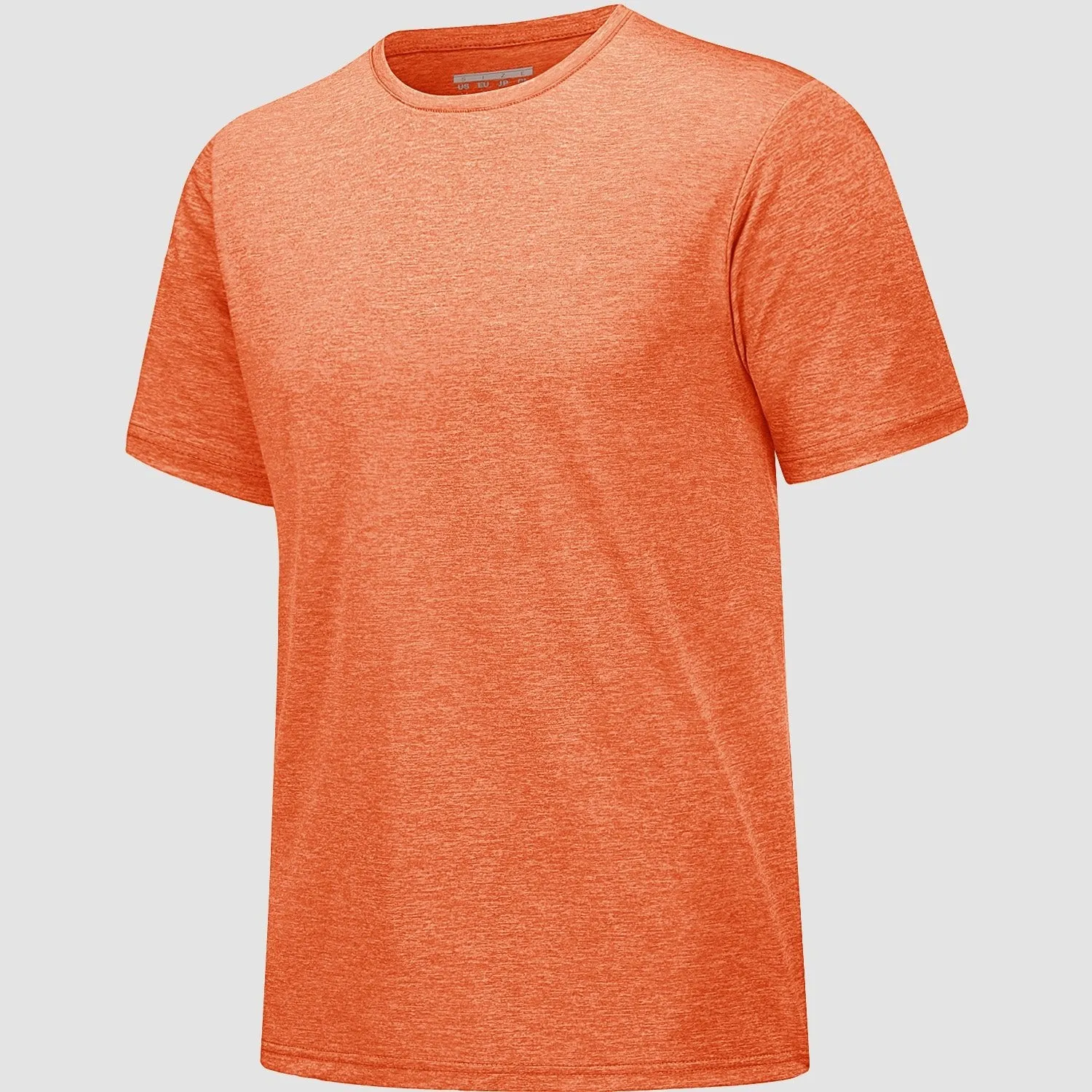 Men's Tag Free Crewneck Moisture Wicking Running Gym Wokout Fitness Athletic Tee Shirt