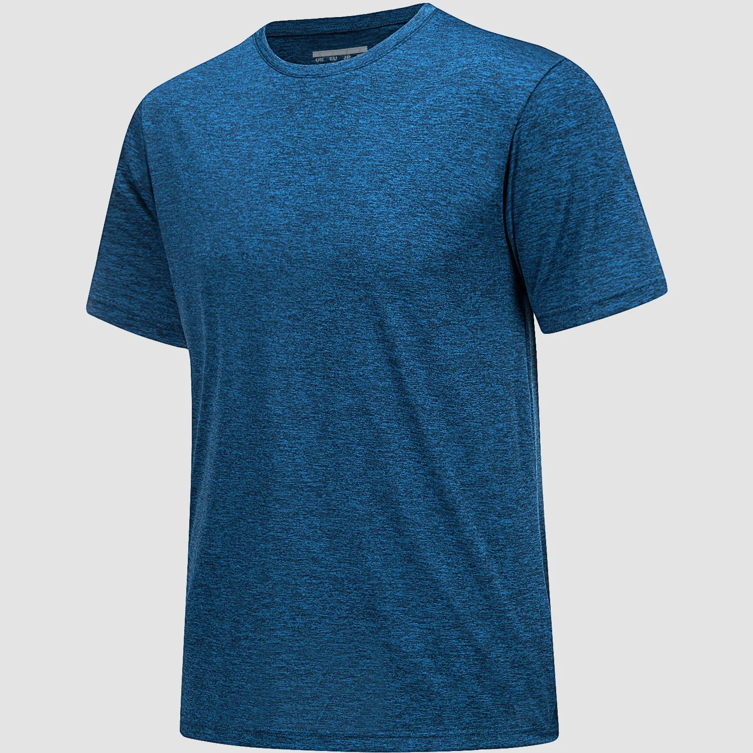 Men's Tag Free Crewneck Moisture Wicking Running Gym Wokout Fitness Athletic Tee Shirt