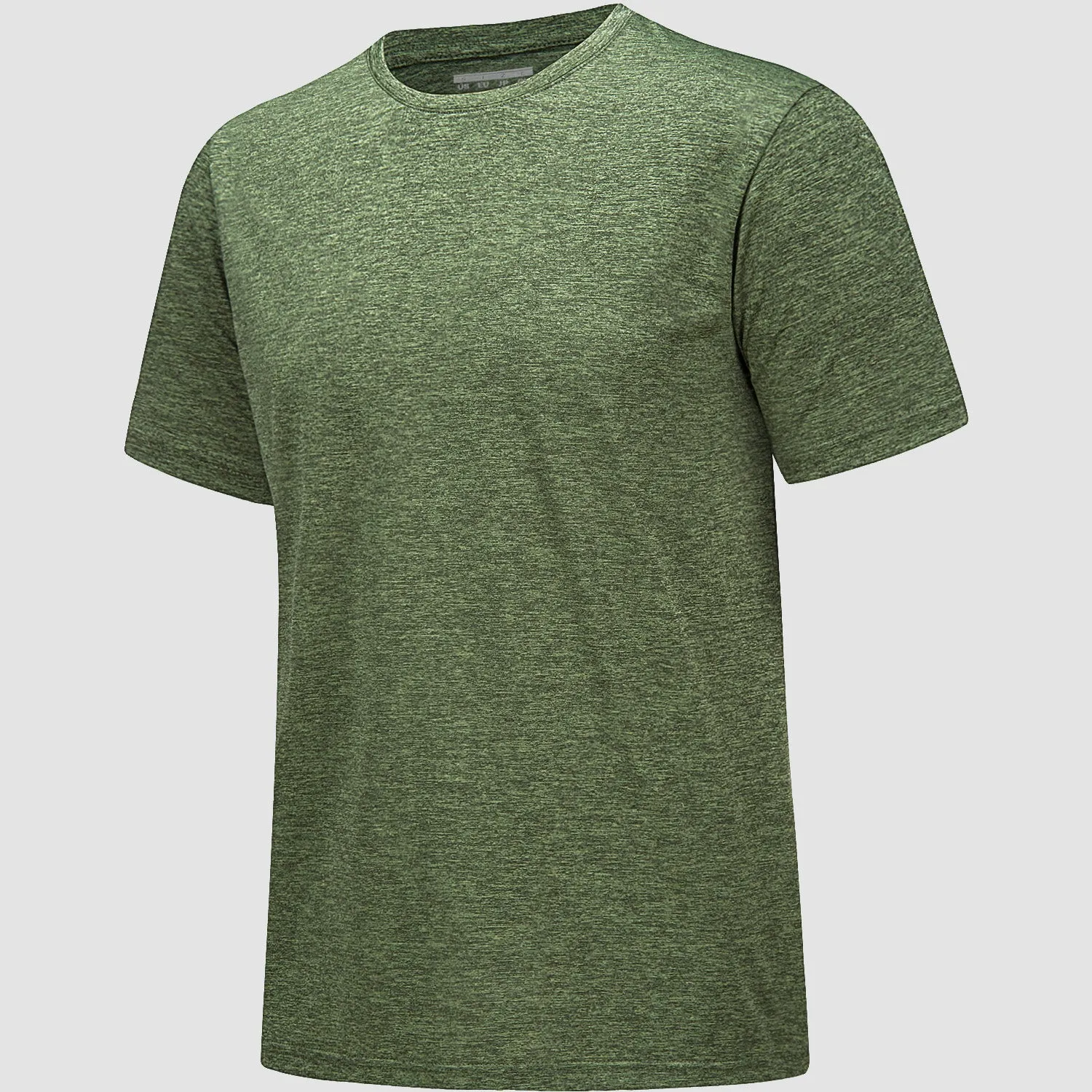 Men's Tag Free Crewneck Moisture Wicking Running Gym Wokout Fitness Athletic Tee Shirt