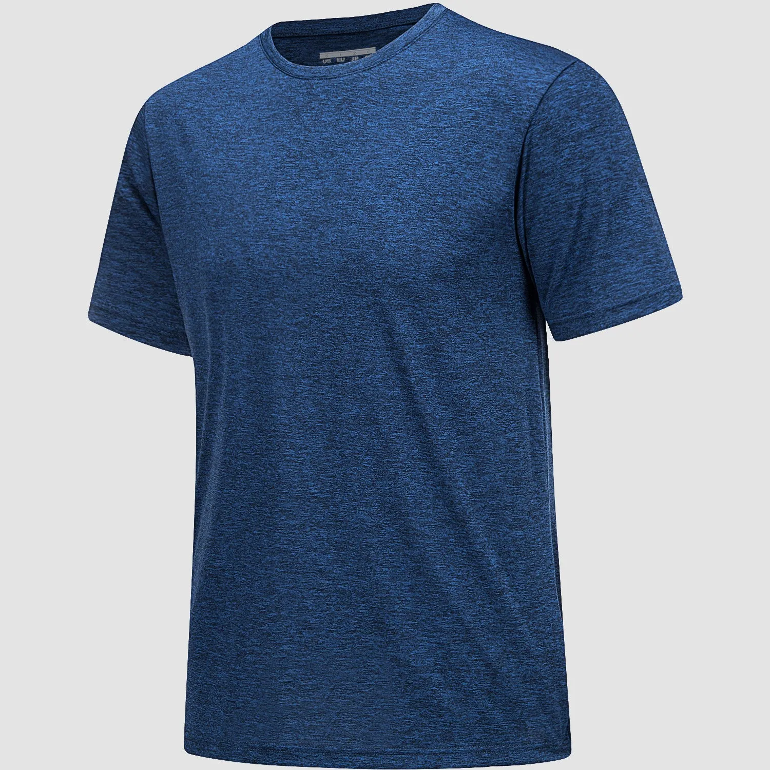 Men's Tag Free Crewneck Moisture Wicking Running Gym Wokout Fitness Athletic Tee Shirt