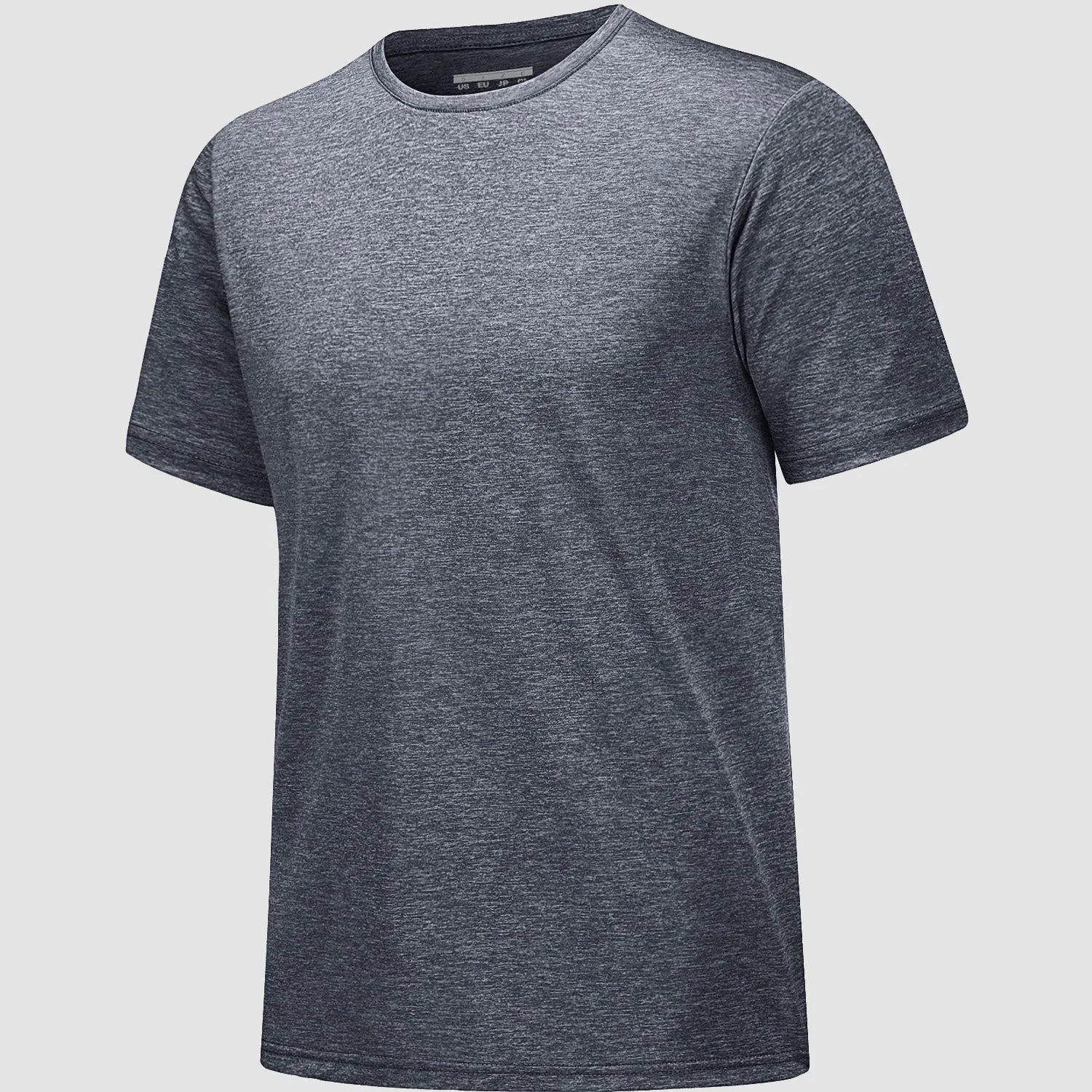 Men's Tag Free Crewneck Moisture Wicking Running Gym Wokout Fitness Athletic Tee Shirt