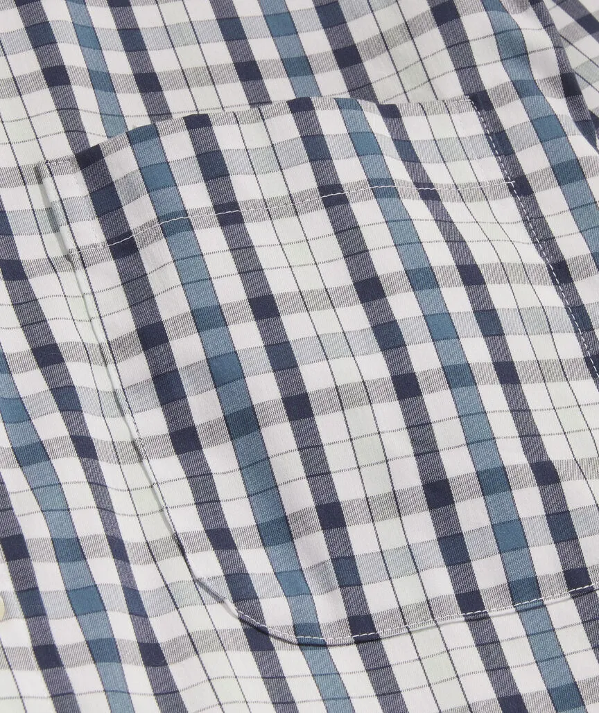 On-The-Go brrr° Tattersall Shirt in Blch Aqua Plaid by Vineyard Vines