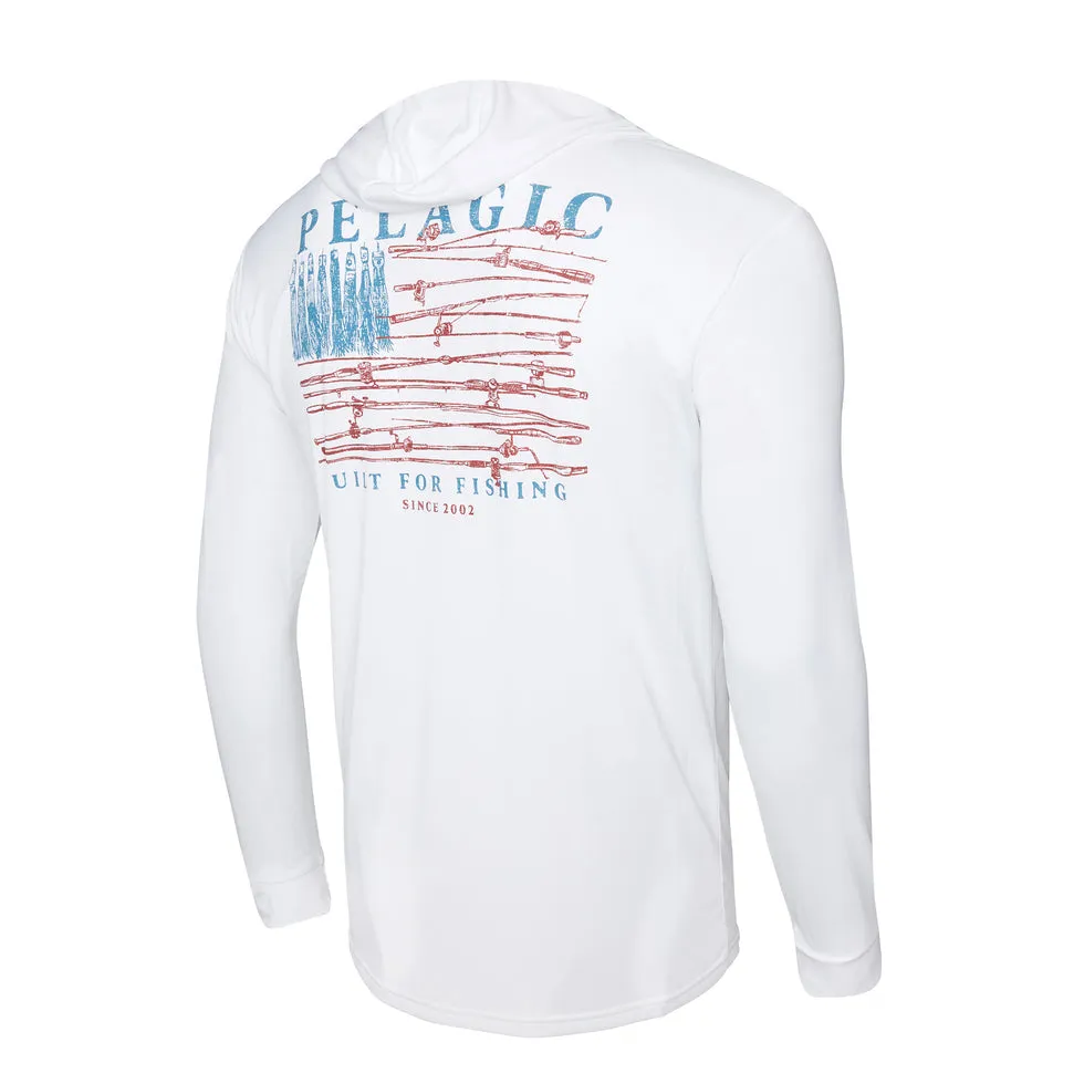 Pelagic Aquatek Reel Flag Hooded Fishing Shirt