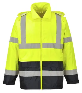 Portwest UH443 Classic Waterproof Rain Jacket in Reflective Contrast Hivis ANSI, X Large
