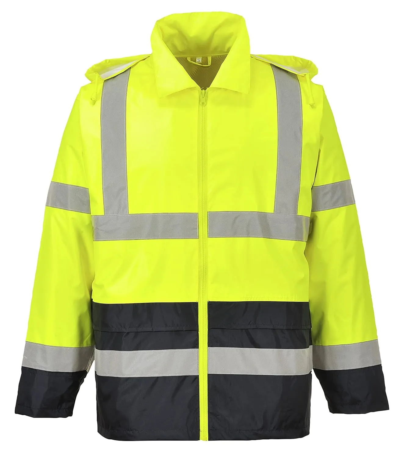 Portwest UH443 Classic Waterproof Rain Jacket in Reflective Contrast Hivis ANSI, X Large